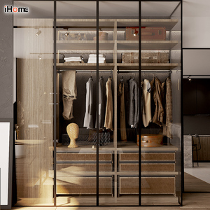 <span class=keywords><strong>Ihome</strong></span> เฟอร์นิเจอร์ห้องนอนหรูหราเรียบง่ายปรับแต่งตามแบบเดินในตู้เสื้อผ้าไม้ - Product Image 4