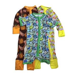 Детские комбинезоны-слипы на молнии из бамбуковой ткани с индивидуальным принтом, 200-220 г/м², осенние, для новорожденных и малышей - Product Image 3