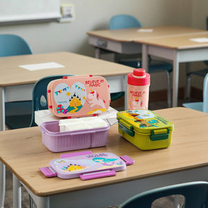 Cartoon Double-Layer Rectangular Sealed <b>Lunch</b> Box <b>Set</b> with Children's Water Bottle - Product Image 6