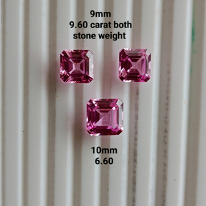 Zafiro rosa de alta calidad cultivado en laboratorio, corte cuadrado, piedra suelta de calidad premium para la fabricación de joyas. - Product Image 5