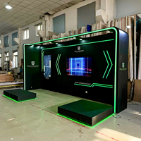 Stand d'exposition en bois écologique à construction rapide en 30 minutes, forme spéciale, design personnalisable pour équipement de salon professionnel