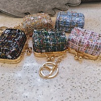 Mini sac pendentif style designer, petit étui porte-clés, accessoire de suspension pour sac, joli sac de rangement pour écouteurs, sac pendentif porte-clés