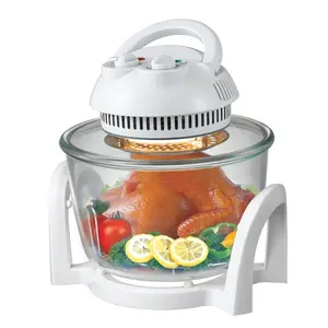 7 Liter 900W CE ROHS Warna Hitam Konveksi Cooker Tambang Lightwave Mini Halogen Oven dengan Timer