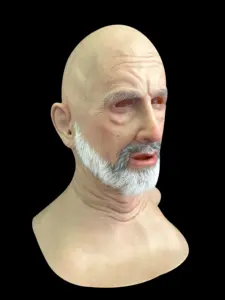 Masque en silicone réaliste de vieil homme avec barbe, <span class=keywords><strong>déguisement</strong></span> intégral pour cosplay Halloween - Product Image 2