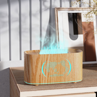 Mini humidificateur ultrasonique USB 160 ml, effet flamme volcanique, brume fraîche, lumière LED colorée, diffuseur d'huiles essentielles portable pour bureau