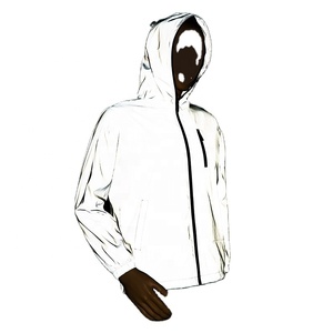Veste coupe-vent réfléchissante à capuche zippée tendance pour homme, nouvelle collection automne, couleur pierre, pour activités de plein air - Product Image 1