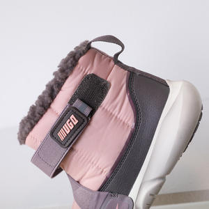 Stivali da neve per bambini peluche caldi inverno giallo rosa stivali neri per ragazze scarpe in pelliccia calda impermeabili stivaletti per ragazzi - Product Image 4