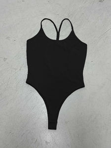 Body Sexy sin Espalda - Mono de Punto de Verano con Cuello en V, Tejido Transpirable y Suave en Color Sólido - Product Image 2