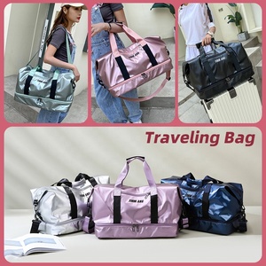 Bolsa <span class=keywords><strong>de</strong></span> <span class=keywords><strong>Viaje</strong></span> <span class=keywords><strong>de</strong></span> Lujo para Mujer, Impermeable, con Separación para Ropa Húmeda y Seca, para Gimnasio, Yoga, con Compartimento para Zapatos - Product Image 2
