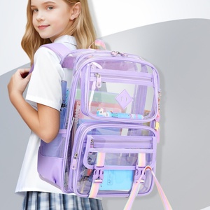 Sac à dos transparent en PVC grande capacité unisexe avec fermeture éclair pour les élèves du <span class=keywords><strong>collège</strong></span> et du lycée - Product Image 3
