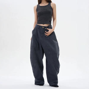 กางเกงฮาเร็มสไตล์อเมริกันย้อนยุค สีเขียว-น้ำตาล สำหรับผู้ชาย ลุคเท่ๆ สบายๆ ทรงหลวม ระดับไฮเอนด์ เหมาะกับชุดทำงาน แฟชั่นสตรีท สปริง ทันสมัย - Product Image 1