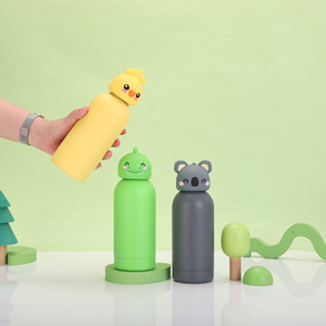 350ml 500ml Cute Cartoon Animal Silicone Lid Stainless Steel Eco-Friendly Double Wall Vacuum Insulated Kids <b>Bottle</b> 12-24 Hours - Product Image 4