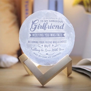 Lámpara Lunar Grabada Impresa en 3D, Luz Nocturna Lunar con Texto Personalizado - Product Image 2