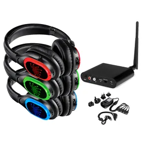 Headphone Disko Sunyi, Headphone dan Pemancar untuk Pesta Suara Stereo Hi Fi, Kinerja Suara Tipe-c Pengisian Daya RF998B