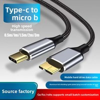 Câble en cuivre de type C vers micro USB 3.0 pour le transfert de données des disques durs externes.