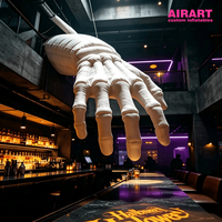 Main de squelette gonflable géante de 5 m pour publicité, grand modèle gonflable de main de squelette blanche pour événements d'Halloween, bars et clubs