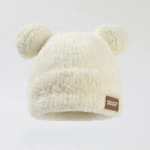 หมวก2025ไหมพรมขนสัตว์กันลมหมวกหมีหนาอบอุ่นรุ่นสากลหมวกหูหมีสำหรับสุภาพสตรี - Product Image 3