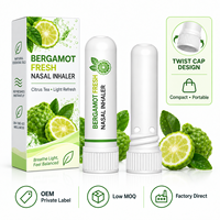 OEM Inhalateur d'arôme individuel Bergamote Fraîche, Tube Cylindrique à Base Vissée Côtelée, Format de Poche, Allemagne DACH, Marque Privée