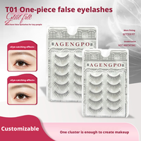 Cils naturels de luxe faits à la main en fibres végétales, bande transparente invisible, effet phosphorescent, 5 paires, vente en gros