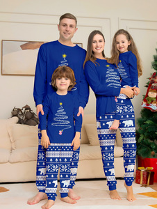 Pijamas Térmicos de Natal para Família, Manga Longa, Cintura Elástica, Conjuntos de Pijamas para Pais e Filhos, Atacado - Product Image 2