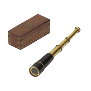 Antiguo latón sólido Marina telescopio náutico con caja de madera de mano de cuero en catalejo telescopio para venta - Product Image 1