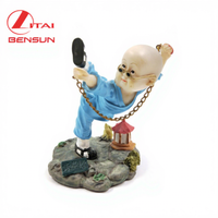 Résine Artisanat ODM OEM Décorations Chambre Ornements Arts Personnalisé Jeune Moine Polyrésine Figurine Statues