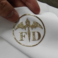 Patch en TPU moulé 3D personnalisé, haute fréquence, plaqué or métallique, pour transfert de logo sur vêtements