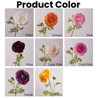 Bunga Ranunculus Buatan Sentuhan Asli 2 Tangkai Berkualitas Tinggi Warna Pink untuk Dekorasi Pernikahan, Pesta, dan Hiasan Tengah Meja Rumah