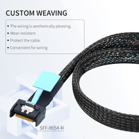 Slimline mit Weben SFF-8654 MCIO 4i 4X 38-Pin zu SAS HD SFF-8643 kabel Schwarz 0,5 M/0,8 M/1M Unterstützung PCIe Gen5 Server