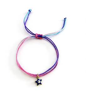 LC20260151 Braccialetto all'Ingrosso per Uomo e Donna in Corda Macramè Intrecciata con Stella in Acciaio Inox e Occhio Turco - Product Image 4