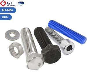 Vis hexagonales ASTM A193 A193M Grade GR <span class=keywords><strong>B5</strong></span> B6 B6X B7 B7M B16 avec écrous, rondelles, zinc noir HDG PTFE Xylan Dacromet - Product Image 1