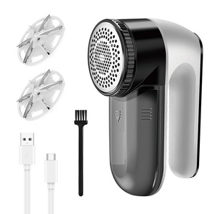 <span class=keywords><strong>Rasoir</strong></span> anti-bouloches rechargeable pour vêtements, éliminateur <span class=keywords><strong>de</strong></span> peluches et <span class=keywords><strong>de</strong></span> fibres, 6 lames, 2 lames supplémentaires, électrique - Product Image 2