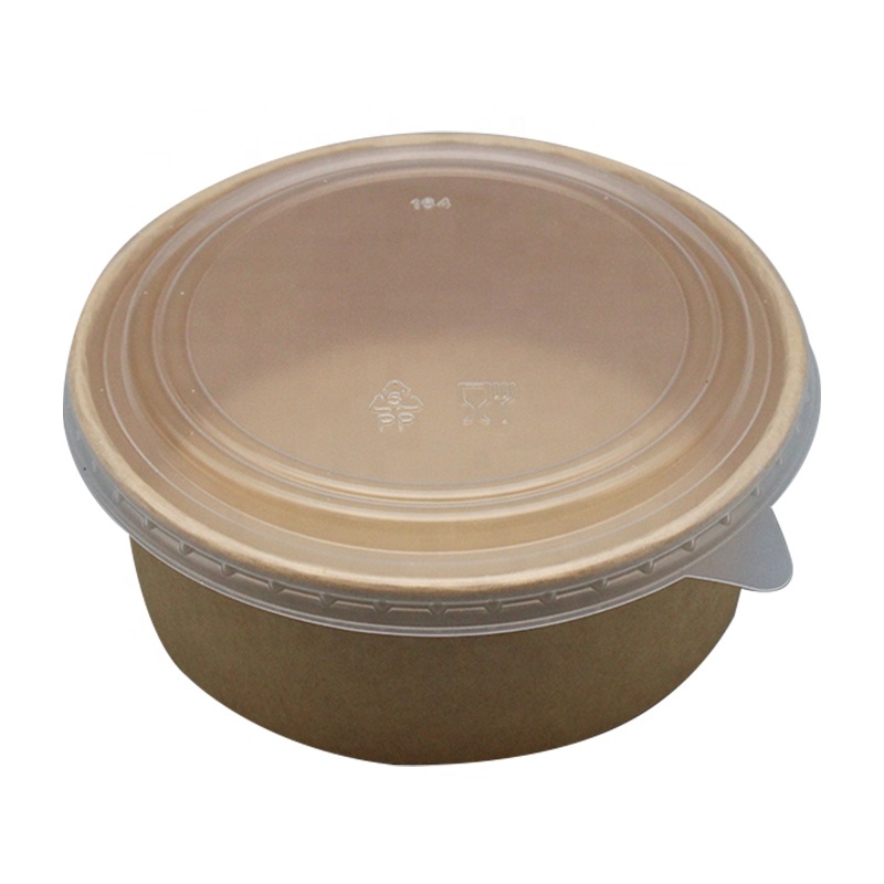 Zhejiang Paper Papier Eco Packaging 1100ml Kraft Paper Containers 32oz Bowl Paper Food Cups Vasos De Papel Para Cafe