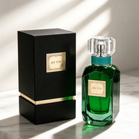 Flacon de parfum rechargeable écologique de luxe avec logo personnalisé, 30 ml, 50 ml, en verre carré avec impression sur écran, emballage en boîte