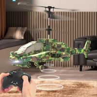 Hélicoptère RC Apache 2.4G, modèle d'avion de simulation anti-chute avec évitement d'obstacles, jouet RC rechargeable pour enfants, cadeau