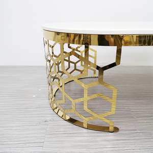 โต๊ะสแตนเลสทรงกลมทันสมัยหรูหราข้าง<span class=keywords><strong>ขา</strong></span>โต๊ะโต๊ะหินอ่อนโต๊ะข้างสำหรับร้านกาแฟห้องนั่งเล่นตรงกลาง - Product Image 4