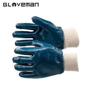 GLOVEMAN耐油性綿ニットニトリルコーティング防水手袋リガー建設産業安全作業浸漬手袋