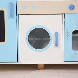 Cocina de Juguete Grande de Madera para Niños Tosen con Refrigerador, Microondas, Estufa y Fregadero Vintage, Juego de Cocina Premium - Azul 90cm - Product Image 4