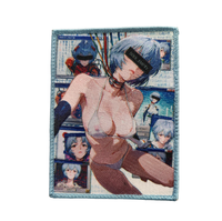 Broderie personnalisée 3D de fille anime aux cheveux roses pour écussons de vestes, tissu en toile, technologie de broderie de positionnement précis
