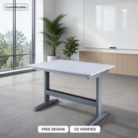 Table d'entraînement robuste en acier et bois avec cadre métallique rectangulaire et plateau en MDF mélaminé pour les appels d'offres clés en main pour projets scolaires et universitaires