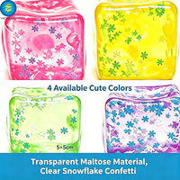 Jouet cube souple en maltose, flocon de neige scintillant, à rebond lent, non toxique, en TPR sans BPA, 5x5cm, jouet anti-stress