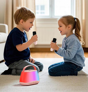 ลำโพงคาราโอเกะไร้สายแบบพกพาพร้อมซับวูฟเฟอร์เบสหนัก 2 ไมโครโฟน สำหรับผู้ใหญ่/เด็ก  ชุดเครื่องเล่นเพลงสำหรับงานปาร์ตี้ - Product Image 1