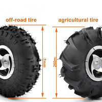 Kit de brouette électrique 4x4 1000W avec pneus cramponnés 4.10-4 et ensemble de roues de 10 pouces pour le transport tout-terrain en ferme et jardin