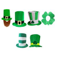 SOLPOP Chapeau Haut de Forme Brodé Logo Saint Patrick Leprechaun Irlande Trèfle Vert Chanceux Casquette Irlandaise pour Femmes et Hommes