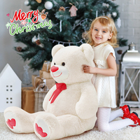 Boneka Beruang Teddy Hati Merah 43 Inci dari Bahan PP Cotton, Super Lembut dan Menggemaskan untuk Anak-anak, Hadiah Baby Shower, Hari Valentine