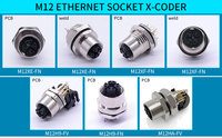 Connecteur industriel Linconn série M12 3 4 5 6 8 12E mâle femelle prise prise étanche IP67 5P/12P/16P broches en alliage droites