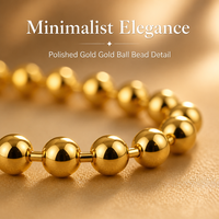 Bracelet en acier inoxydable plaqué or 18 carats PVD, motif géométrique religieux chrétien, chaîne à billes de 3 mm, perles délicates, pour femme