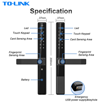 Cerradura Inteligente Delgada de Aluminio para Puerta, con Huella Digital, WiFi, Tuya, Ttlock, Impermeable, de Doble Cara