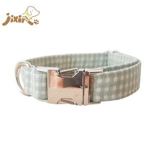 <span class=keywords><strong>Collar</strong></span> de Perro de Lujo en Tela de Algodón Suave con Patrón Sólido, Hebillas Metálicas Modernas y Cintas - Product Image 4