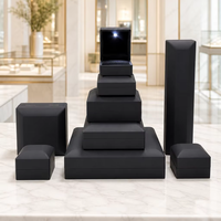 Boîte à bijoux LED de luxe avec écran lumineux, vente en gros et au détail en petite quantité, étui d'emballage noir pour bague en diamant